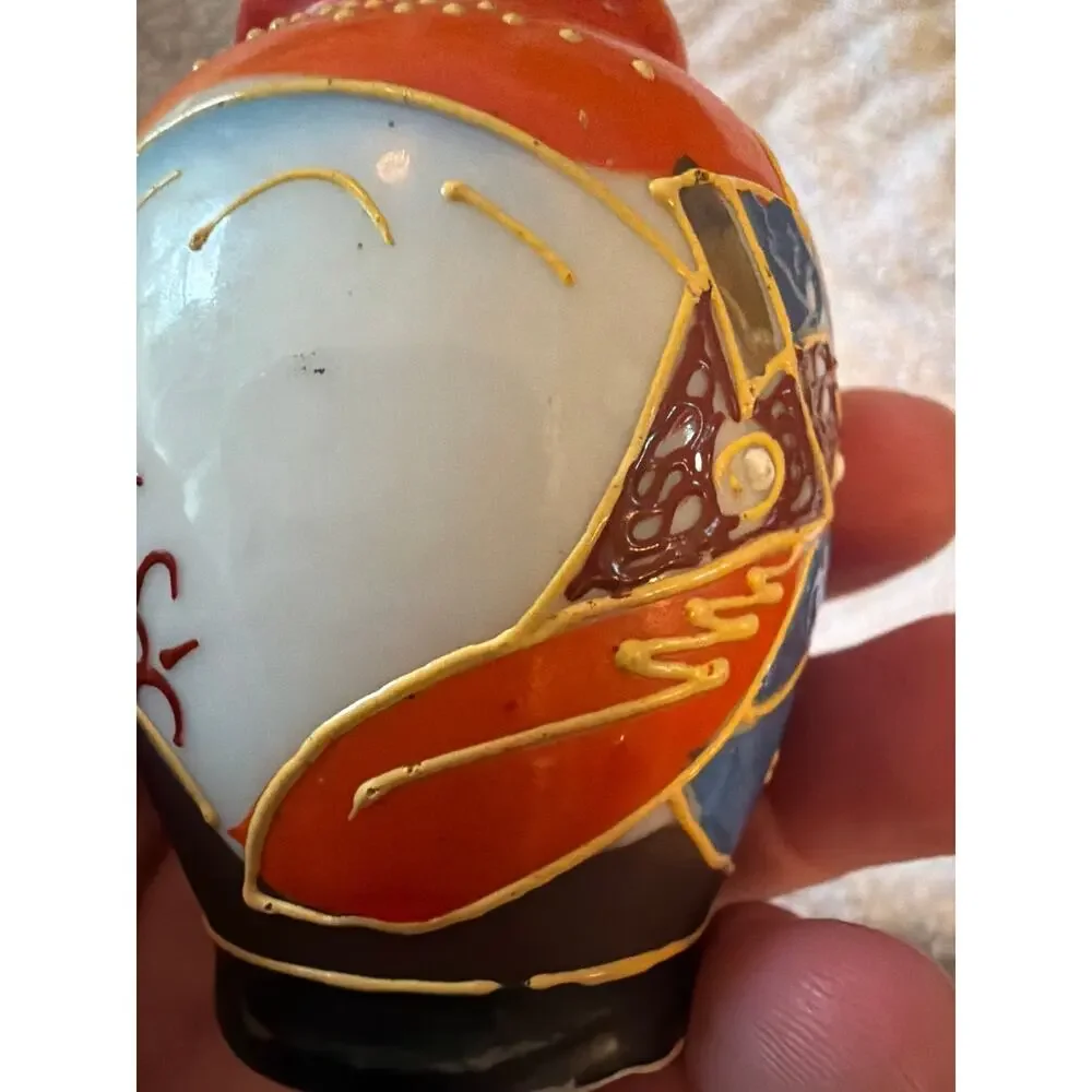 Vintage Porcelain Japanese Vase Woman Design Gold Accents Occupied Japan 2.75